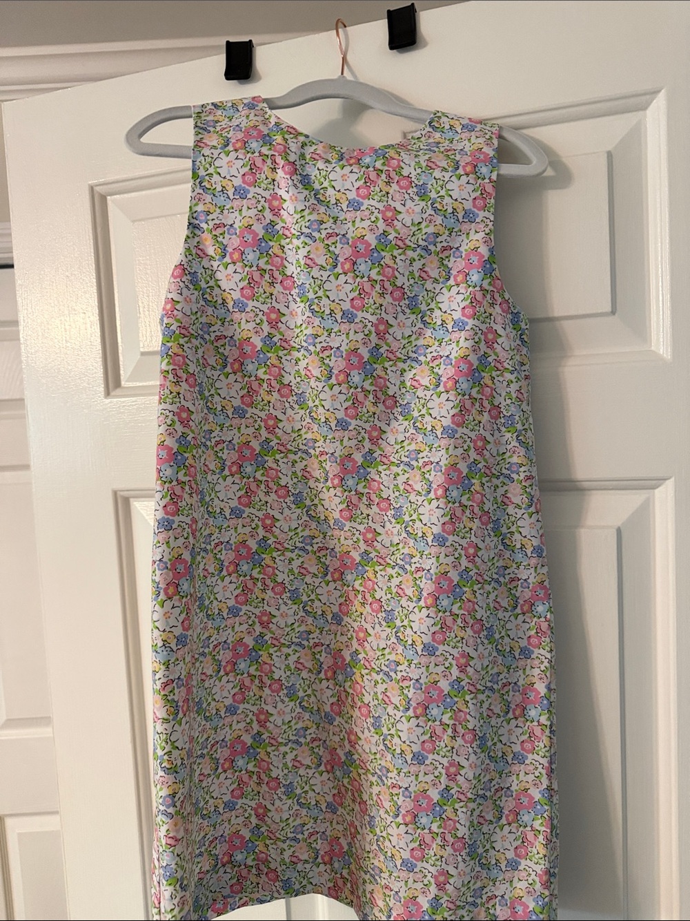 Little English Floral Shift Dress in Pink, Blue & Green